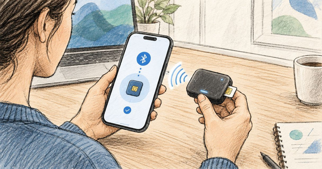 How to connect a Bluetooth eSIM card reader to your phone