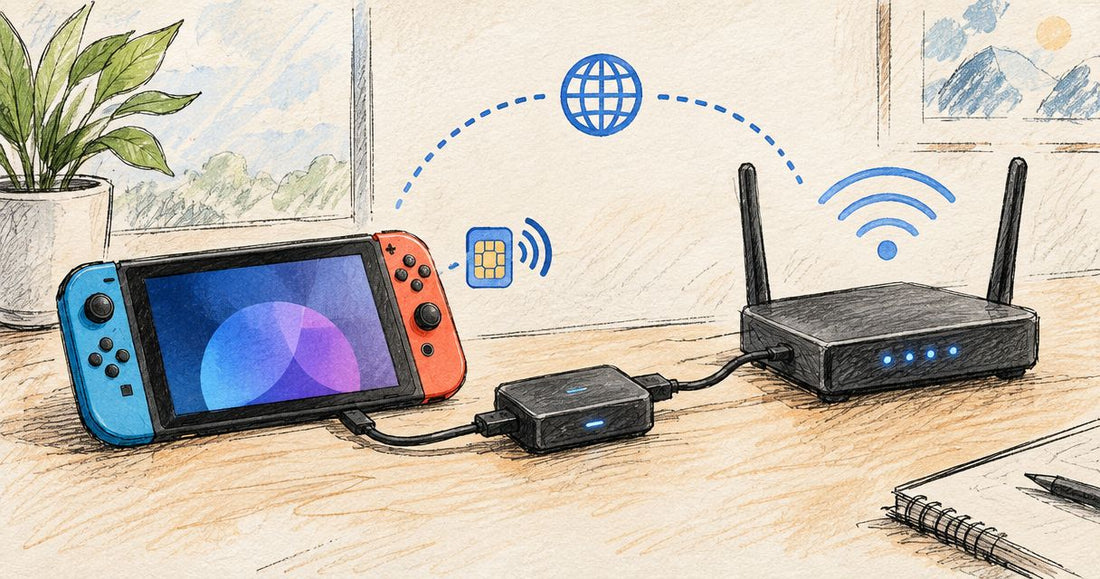 How to connect Switch Pro to a router for shared eSIM data